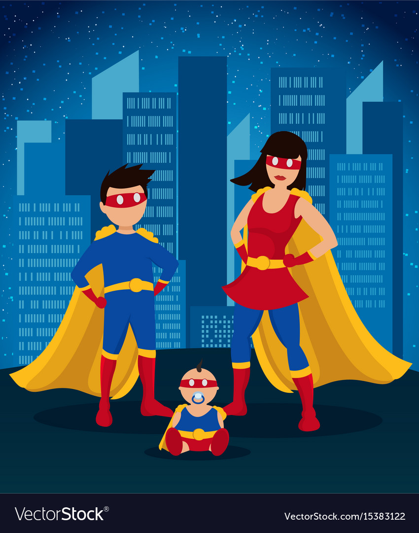 Comic colorful children superheroes template Vector Image