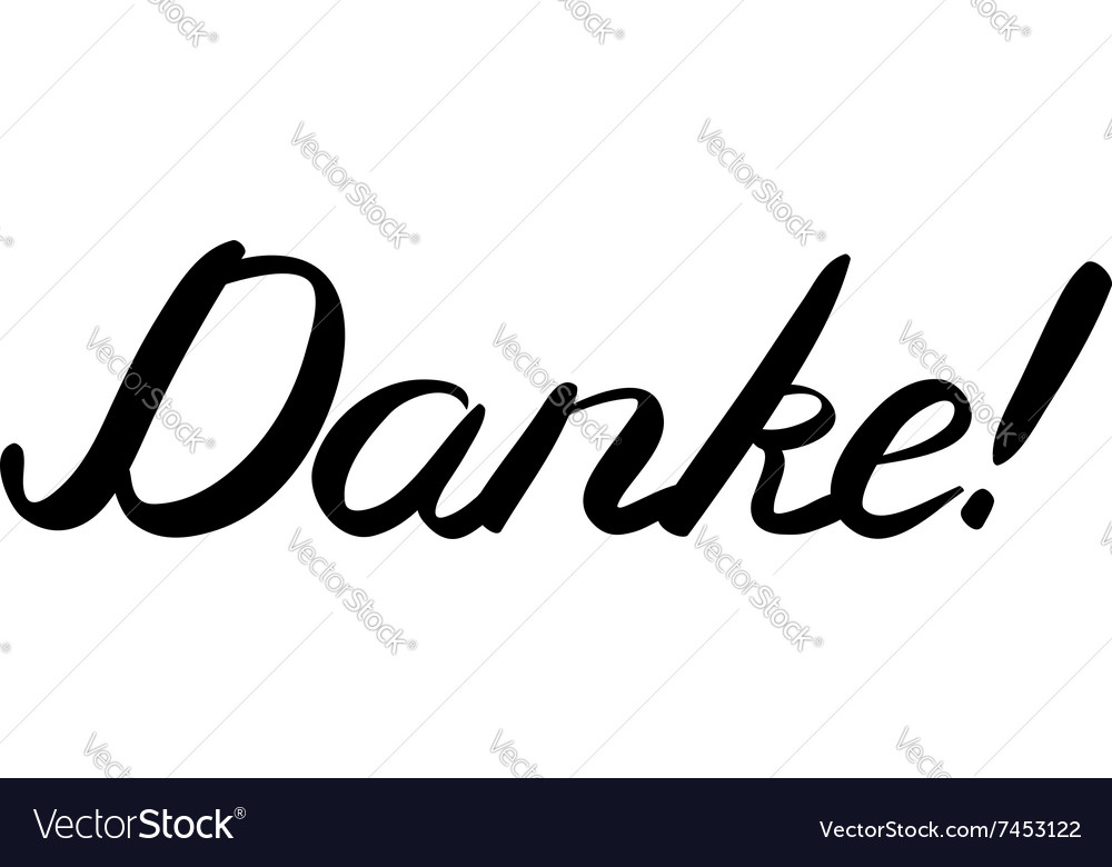 Danke Thank you in German brush hand lettering Vector Image