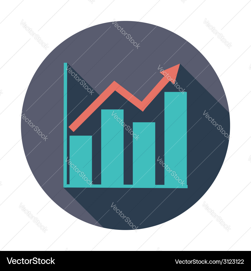 Graph flat single icon Royalty Free Vector Image