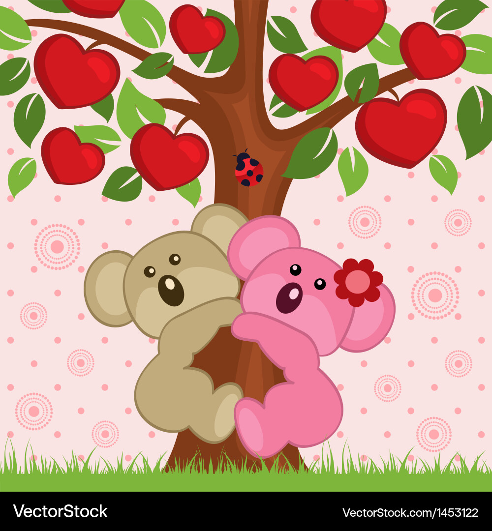 Koala in tree Royalty Free Vector Image - VectorStock