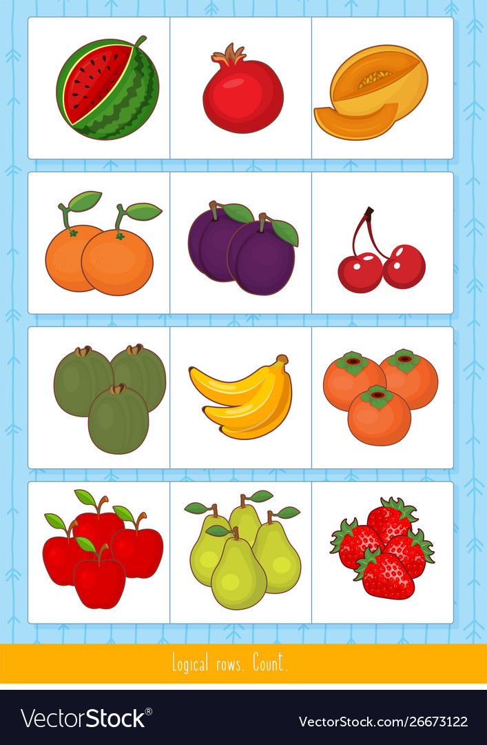 Logical rows for kids Royalty Free Vector Image