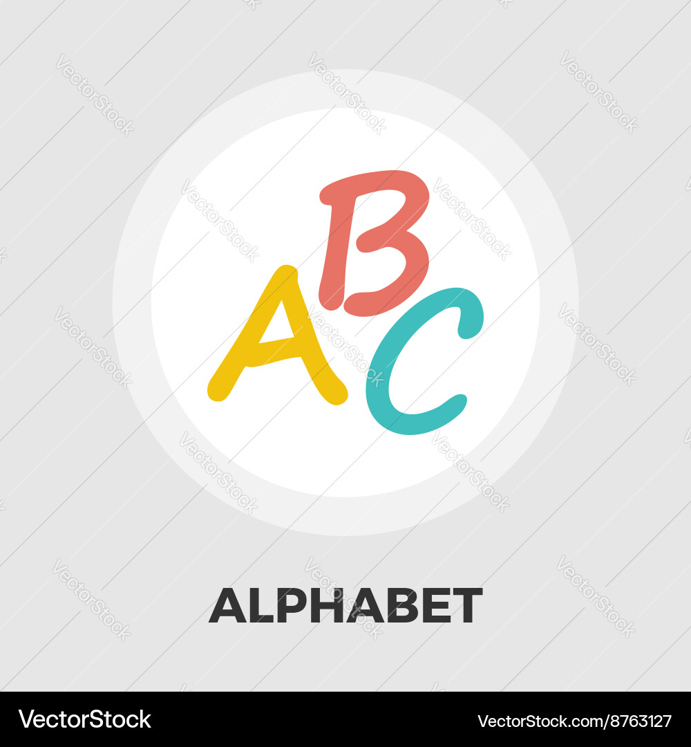 Alphabet flat icon Royalty Free Vector Image - VectorStock