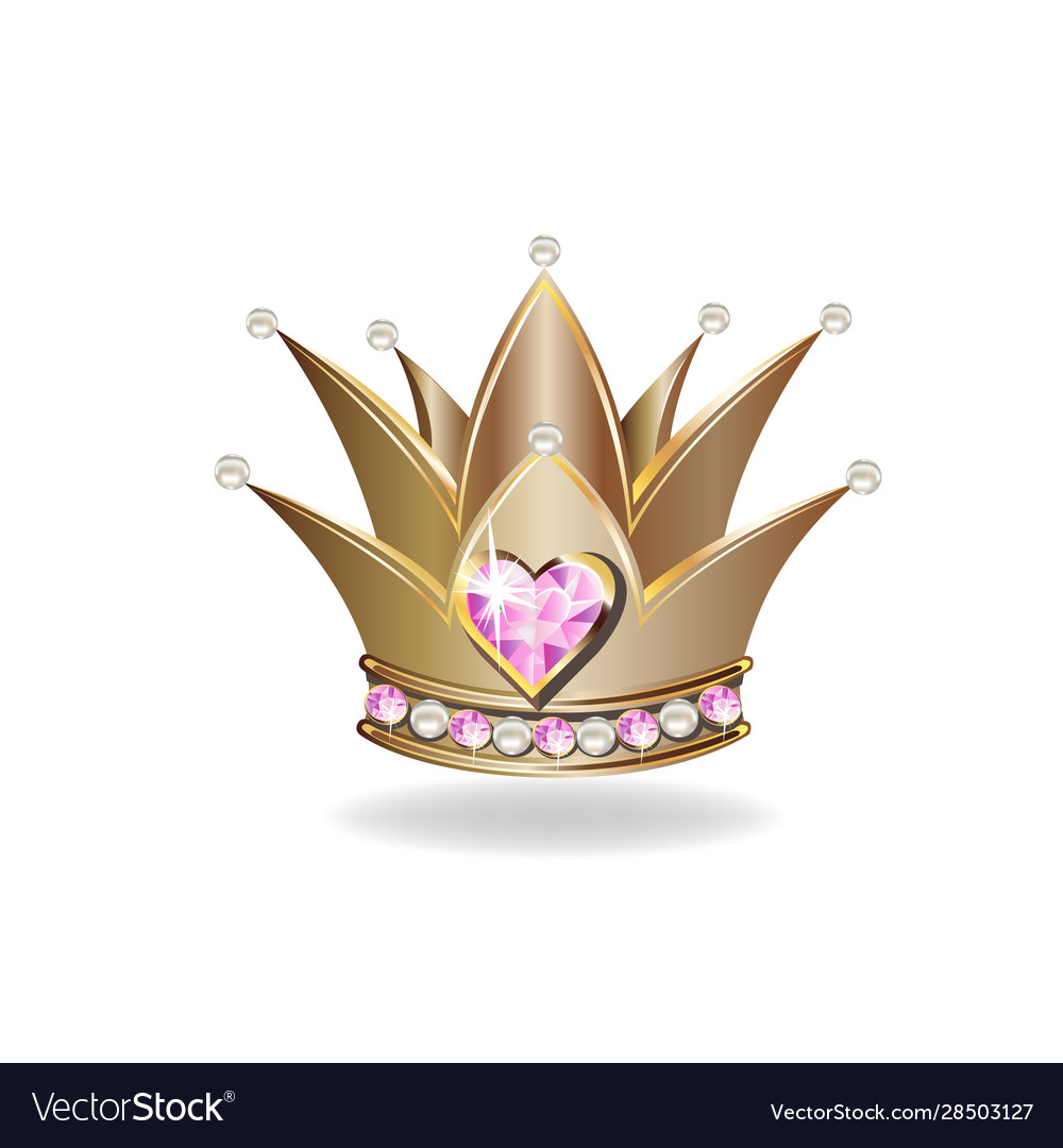 Beautiful golden princess crown Royalty Free Vector Image