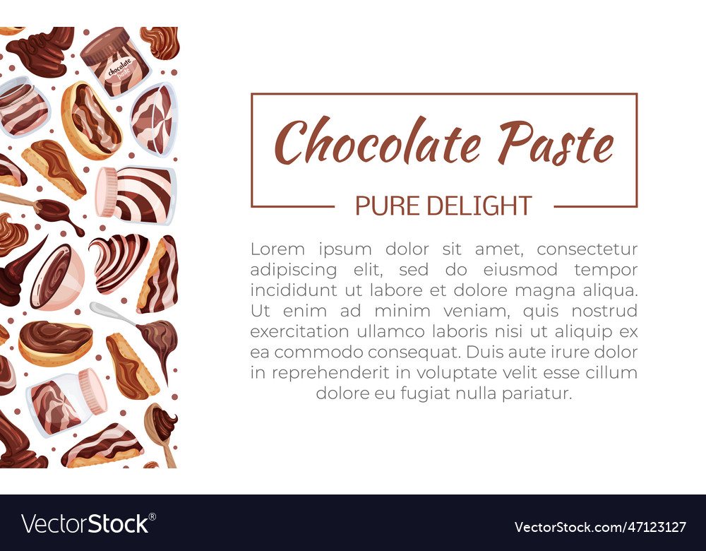 Chocolate paste banner design with sweet cacao