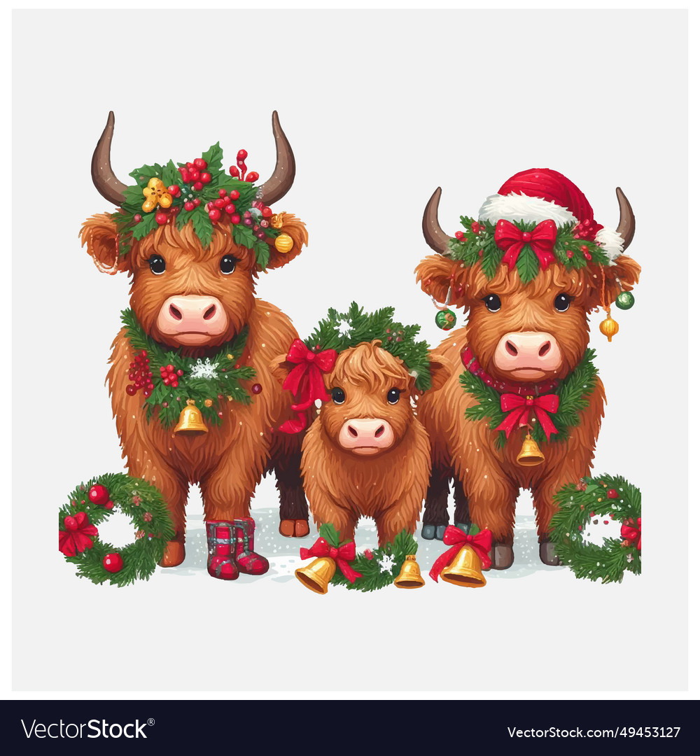 Christmas highland cows file