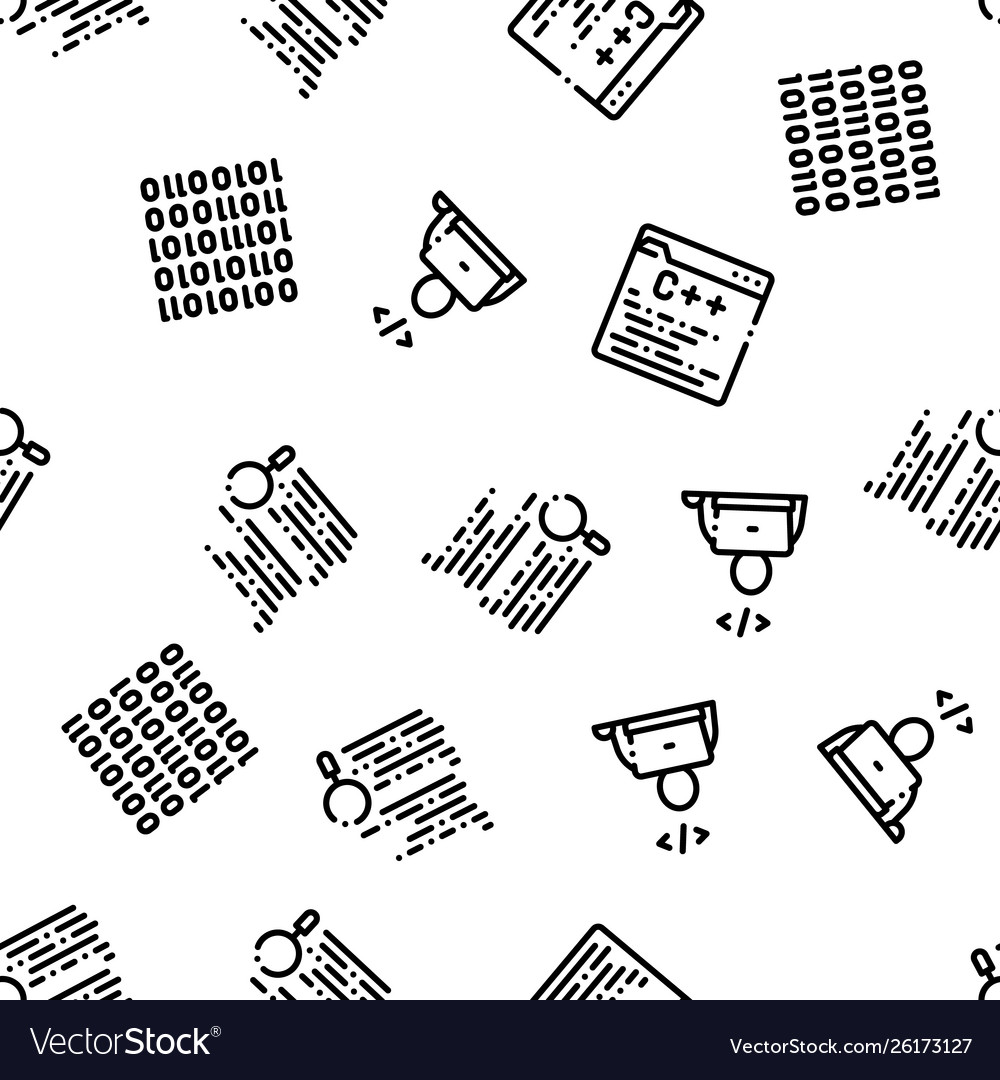 Coding system seamless pattern Royalty Free Vector Image