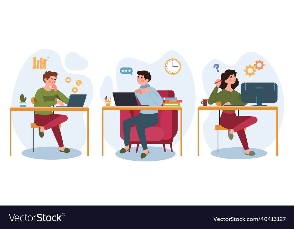 Home office set vector image Home office set