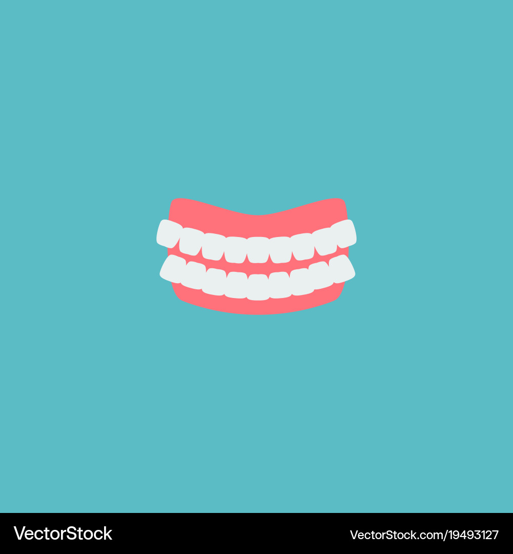 Icon flat denture element Royalty Free Vector Image
