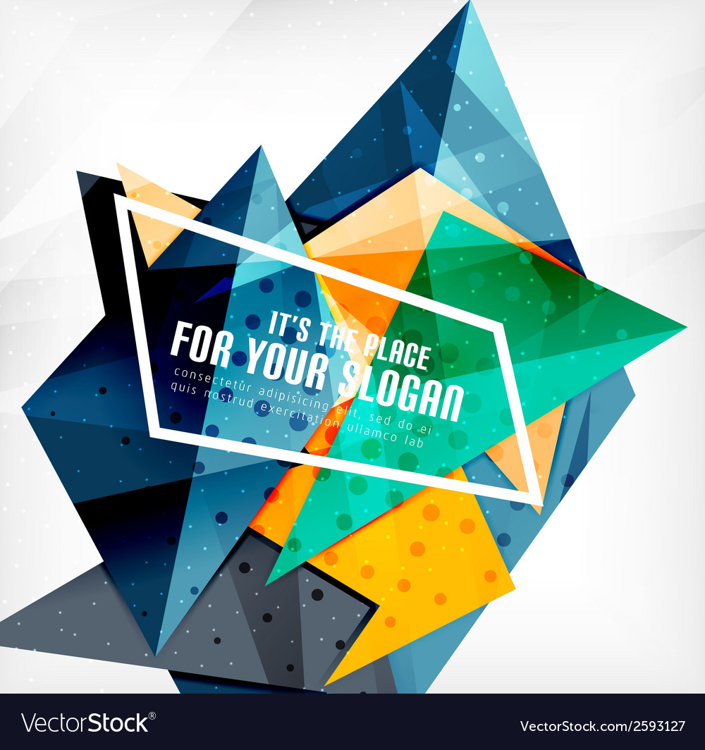 Modern 3d glossy overlapping triangles Royalty Free Vector