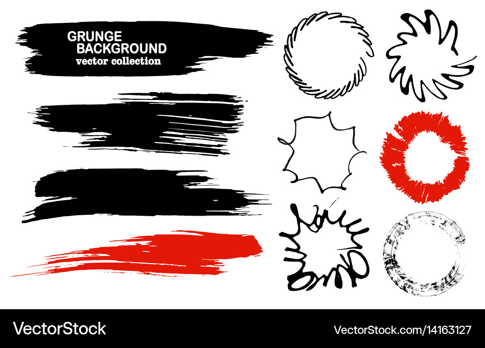 Set of hand drawn brushes and design elements Vector Image