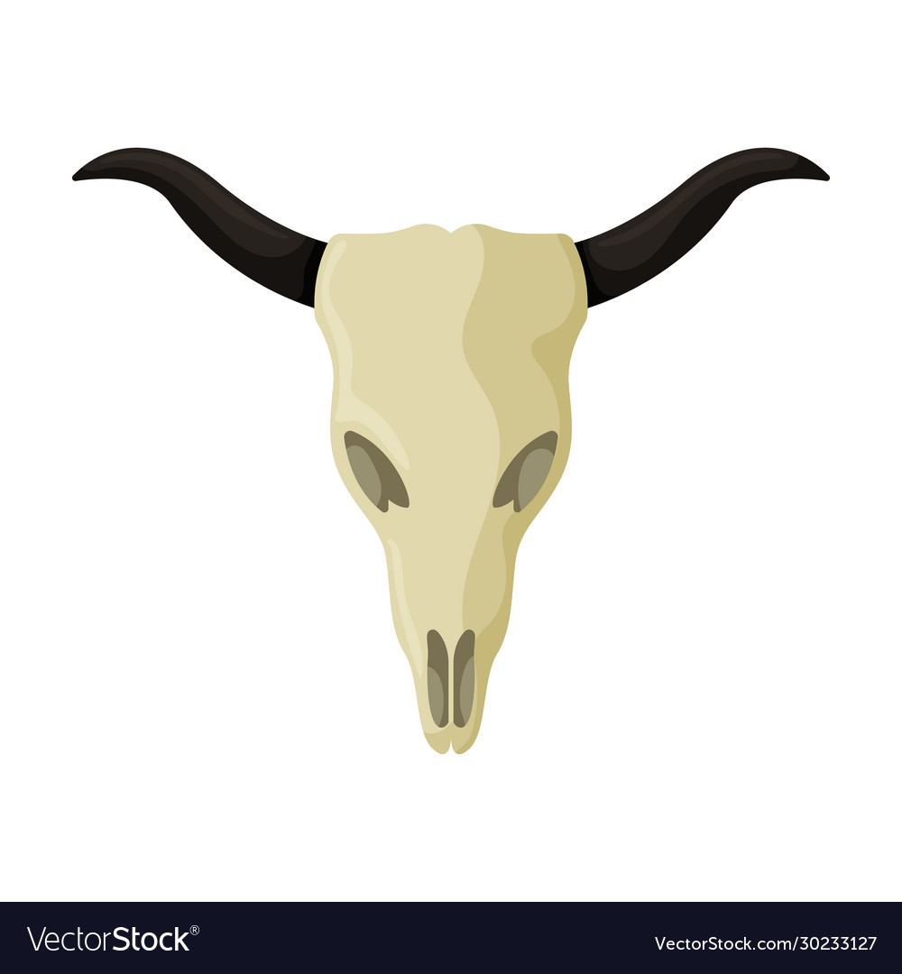 Skull bull iconcartoon icon Royalty Free Vector Image