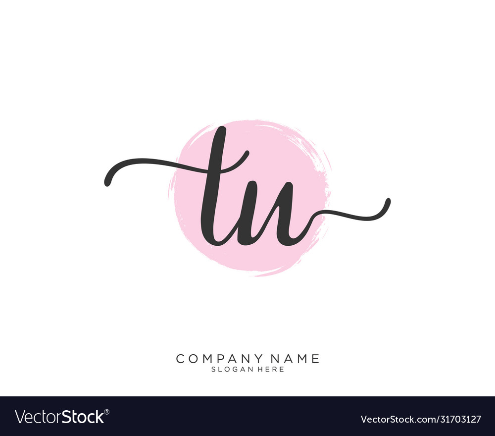 Tu initial handwriting logo design