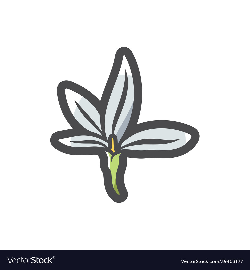 White flower simple icon cartoon