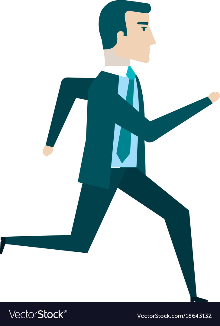 Businessman running avatar character