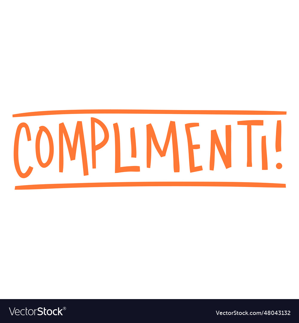 Complimenti hand written badge Royalty Free Vector Image