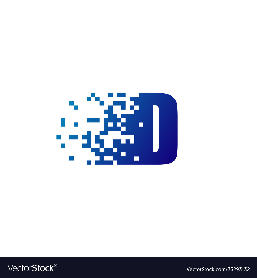 Letter d pixel logo fast moving