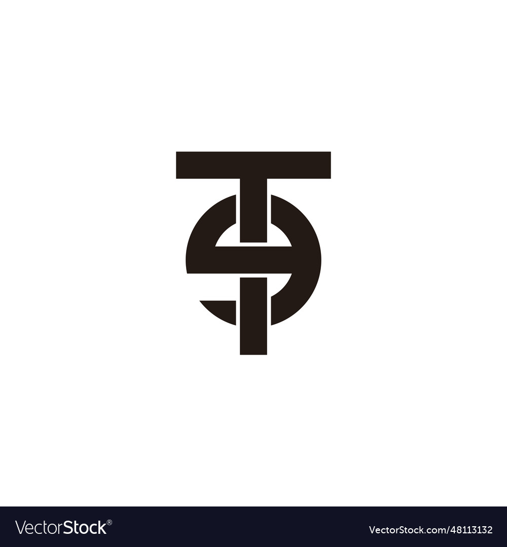 Letter t and g square circle geometric symbol Vector Image