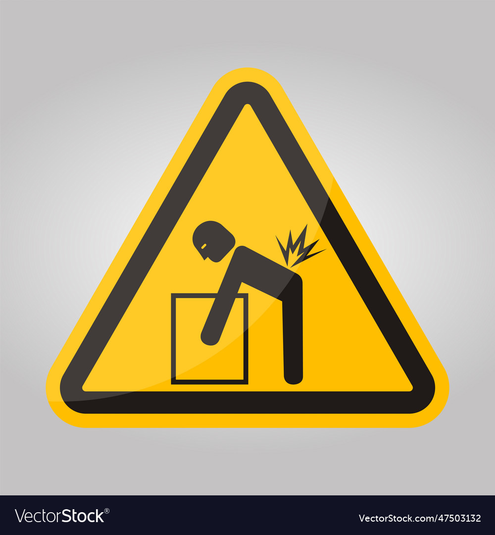 Lifting hazard symbol sign isolate on white