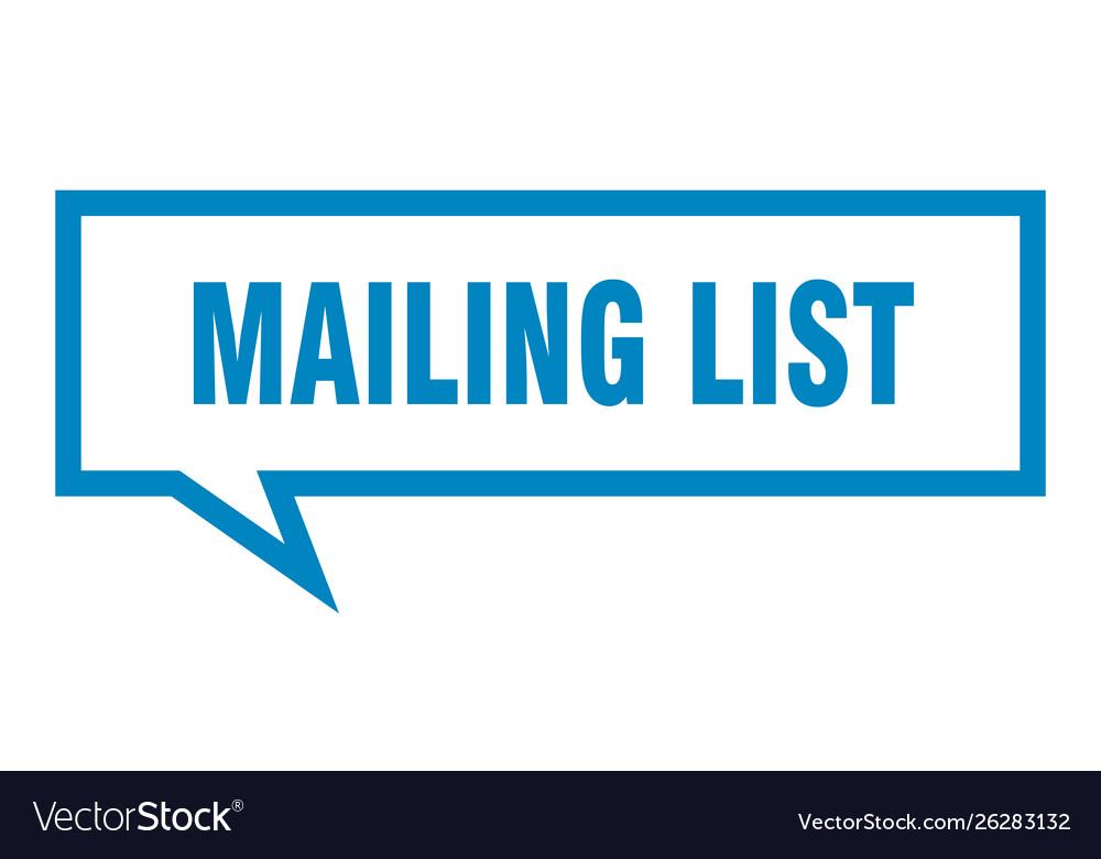 Mailing list sign square speech Royalty Free Vector Image