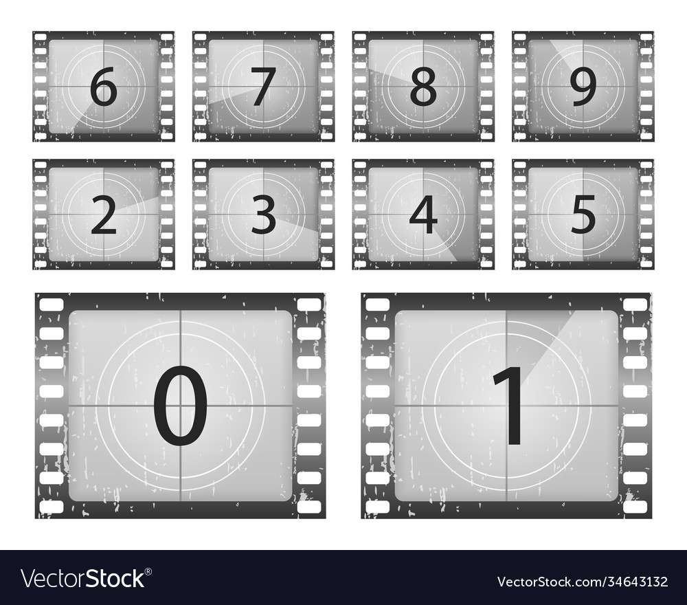 Movie countdown film Royalty Free Vector Image