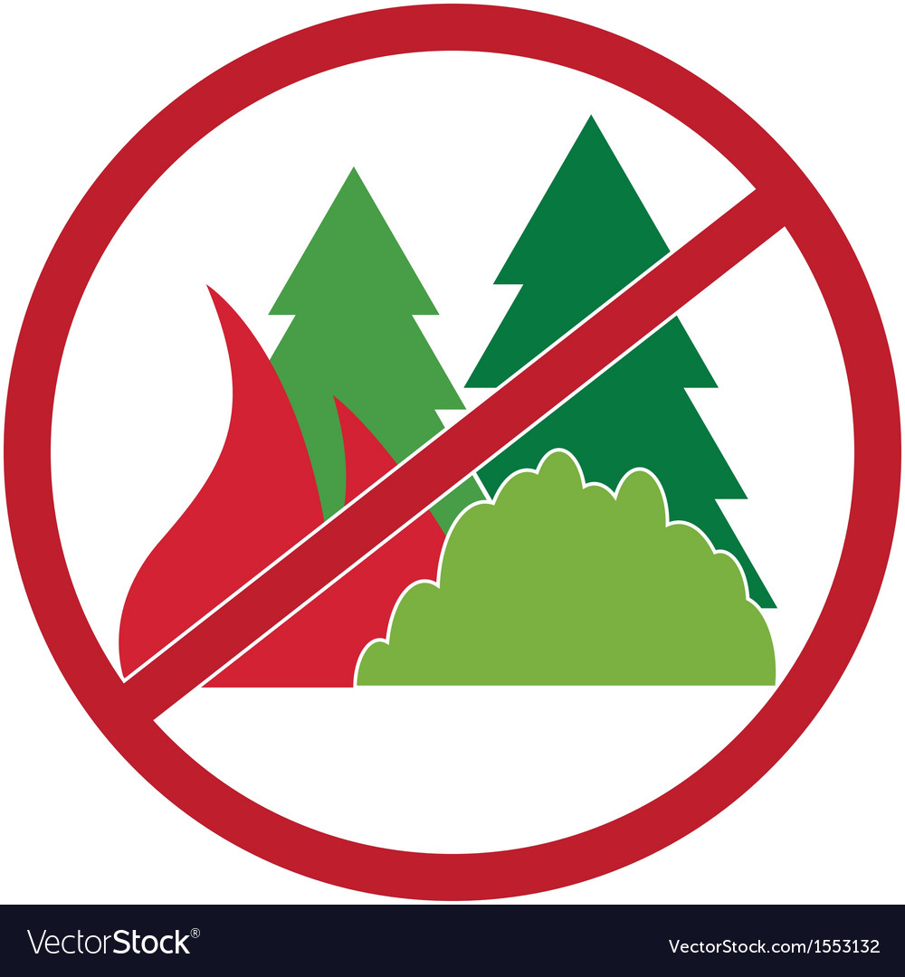 Sign circular-not fuel the fires in forest Vector Image