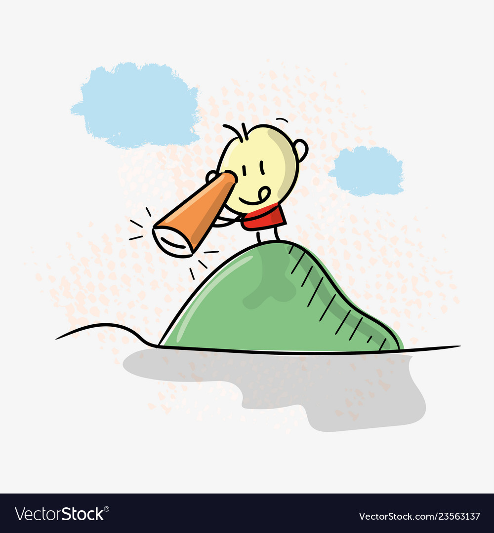 Doodle cartoon figure a man with telescope Vector Image Doodle cartoon figure a man with telescope Vector Image
