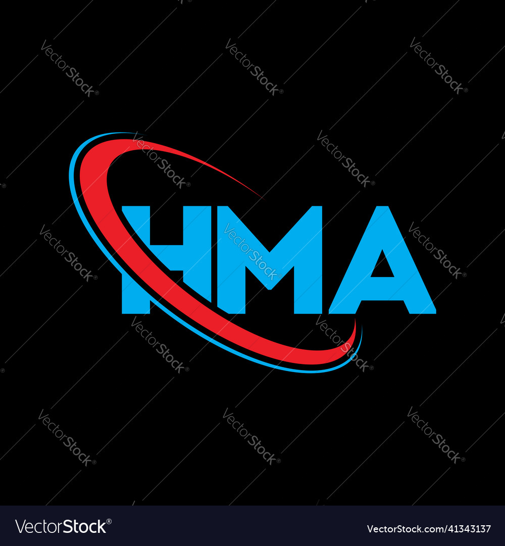 Hma logo letter letter logo design Royalty Free Vector Image