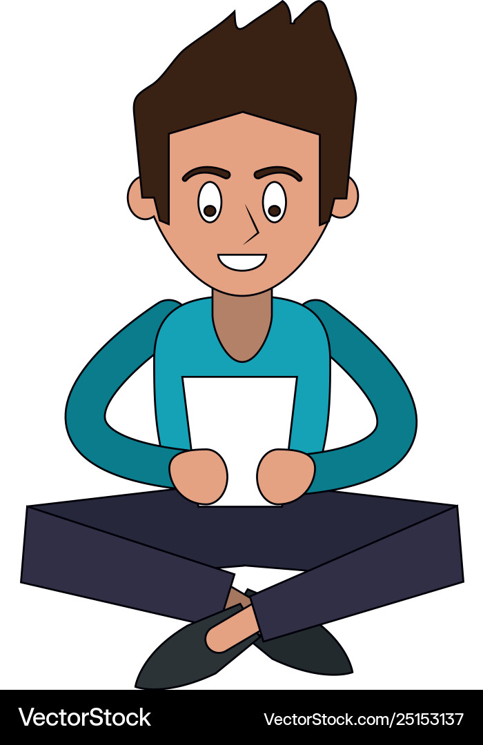 Man using cellphone Royalty Free Vector Image - VectorStock