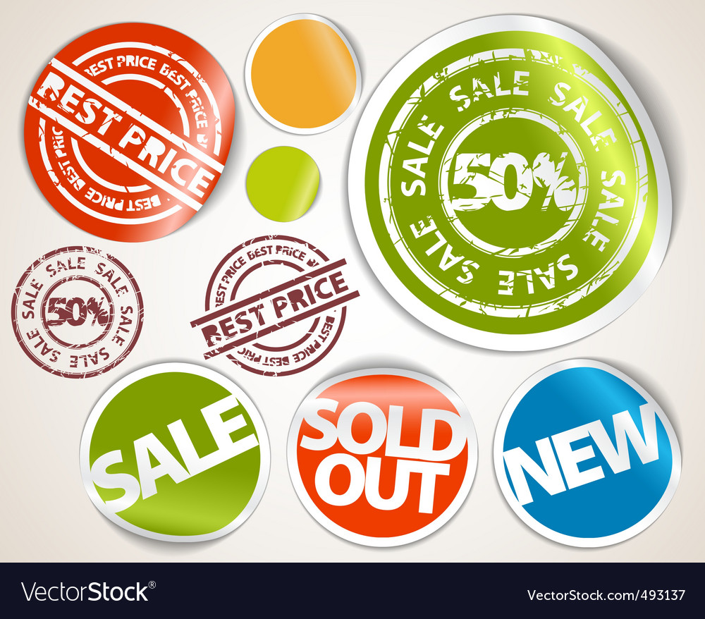 Retail labels Royalty Free Vector Image VectorStock