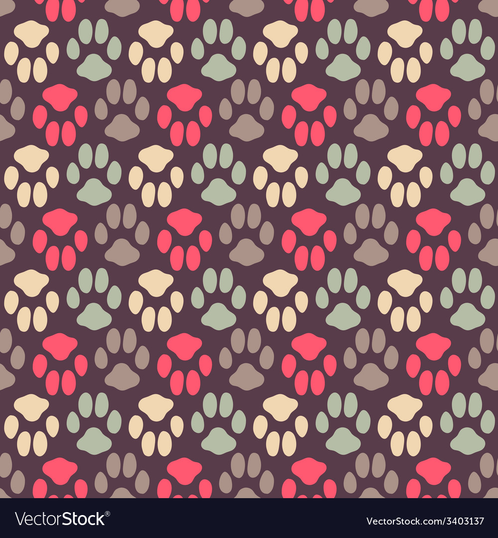 Seamless pattern with animal footprint texture