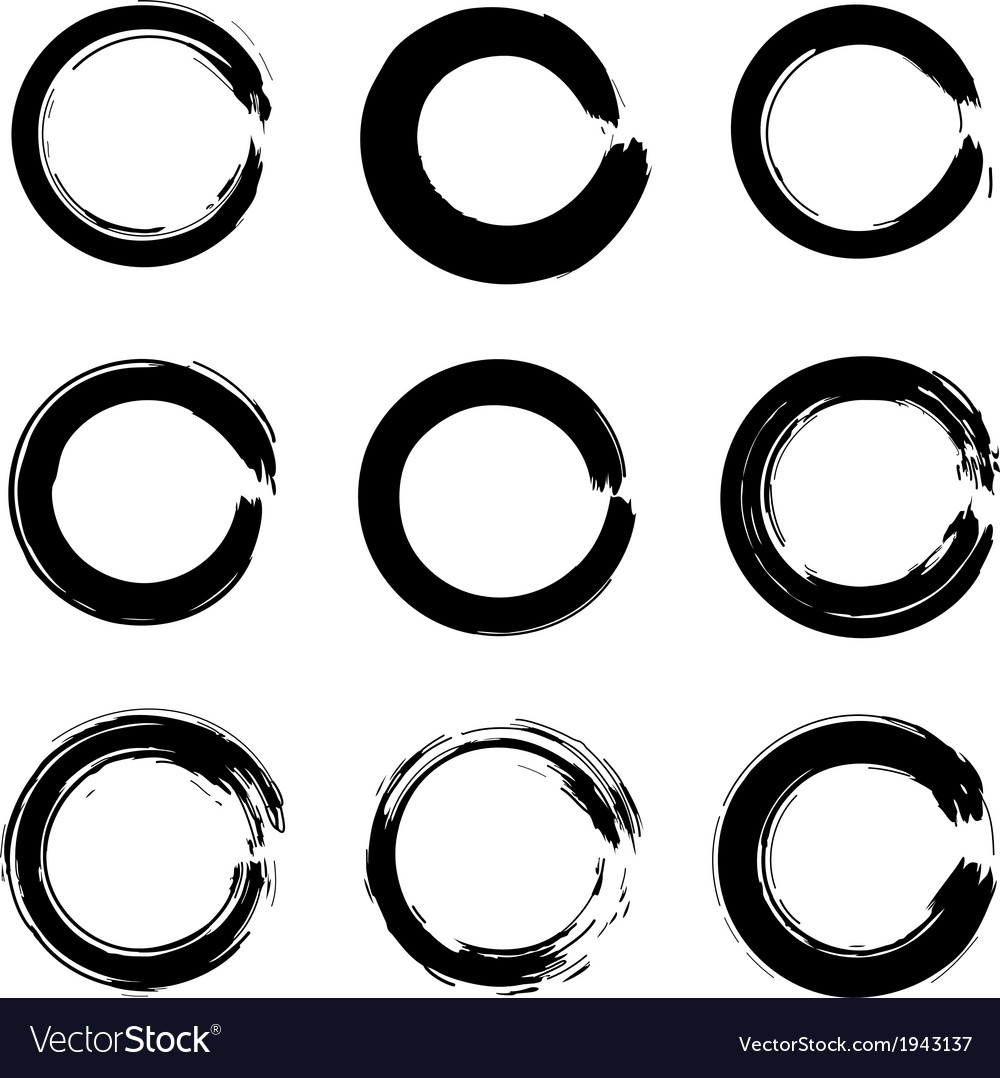 Set of ink circles Royalty Free Vector Image VectorStock