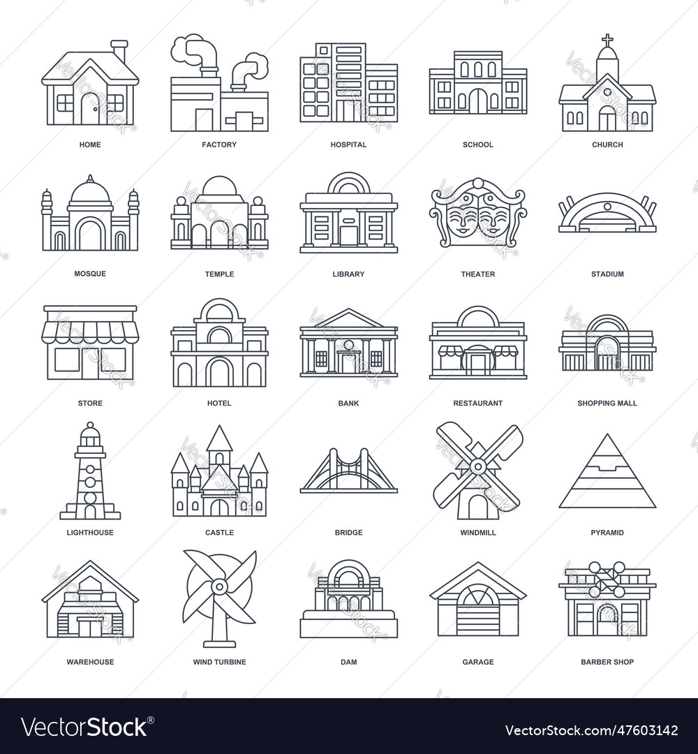 A detailed representing diverse building types