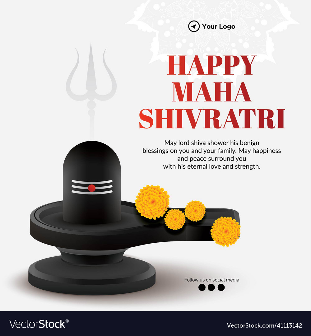 Banner design of happy maha shivratri Royalty Free Vector