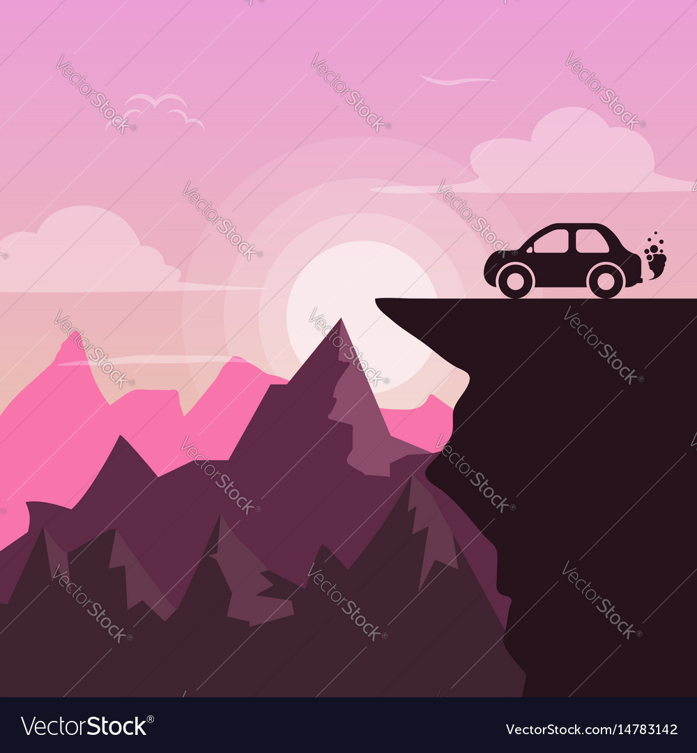 Beautiful pink landscapeactus - flat Royalty Free Vector