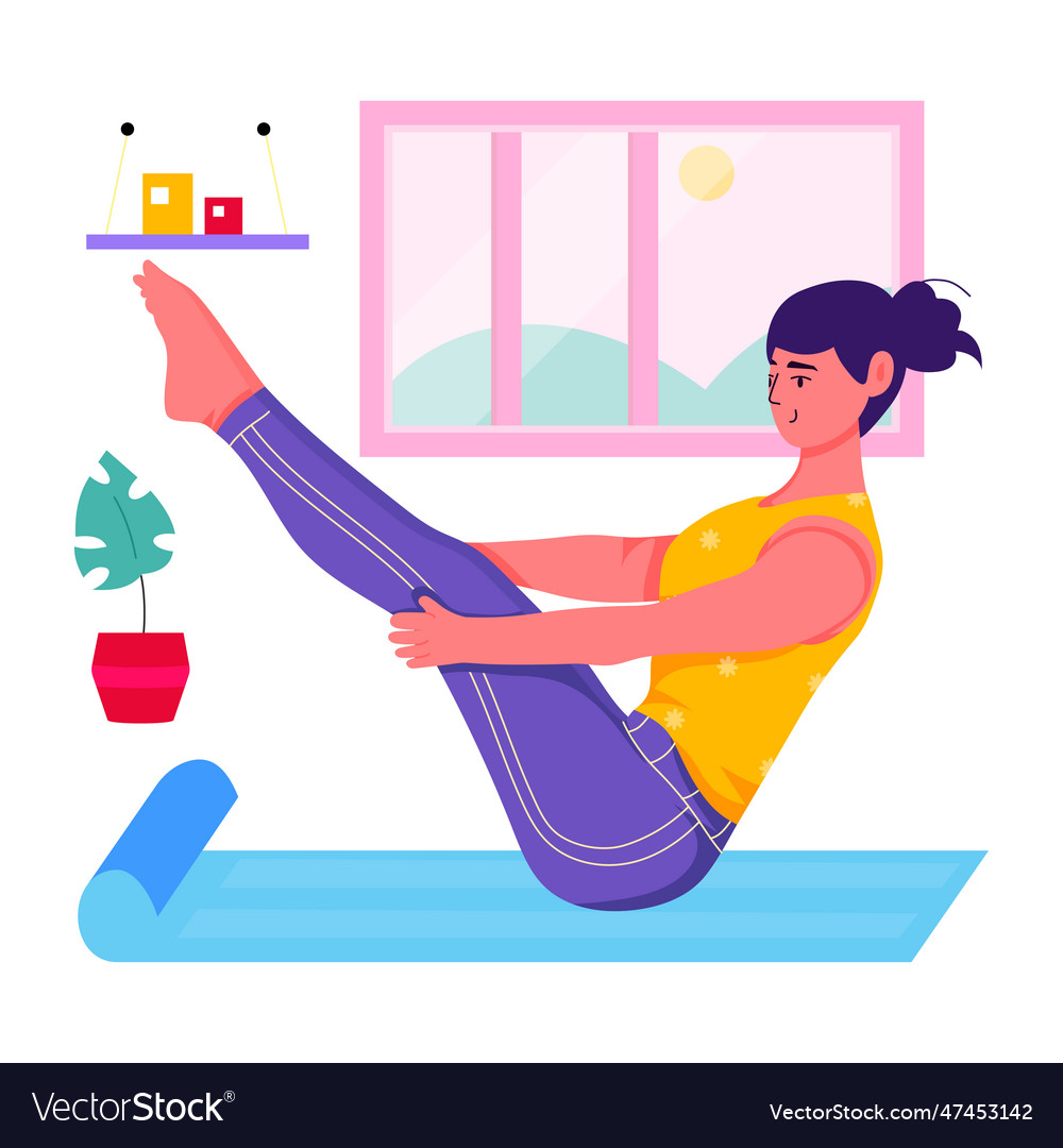 Boat yoga Royalty Free Vector Image - VectorStock