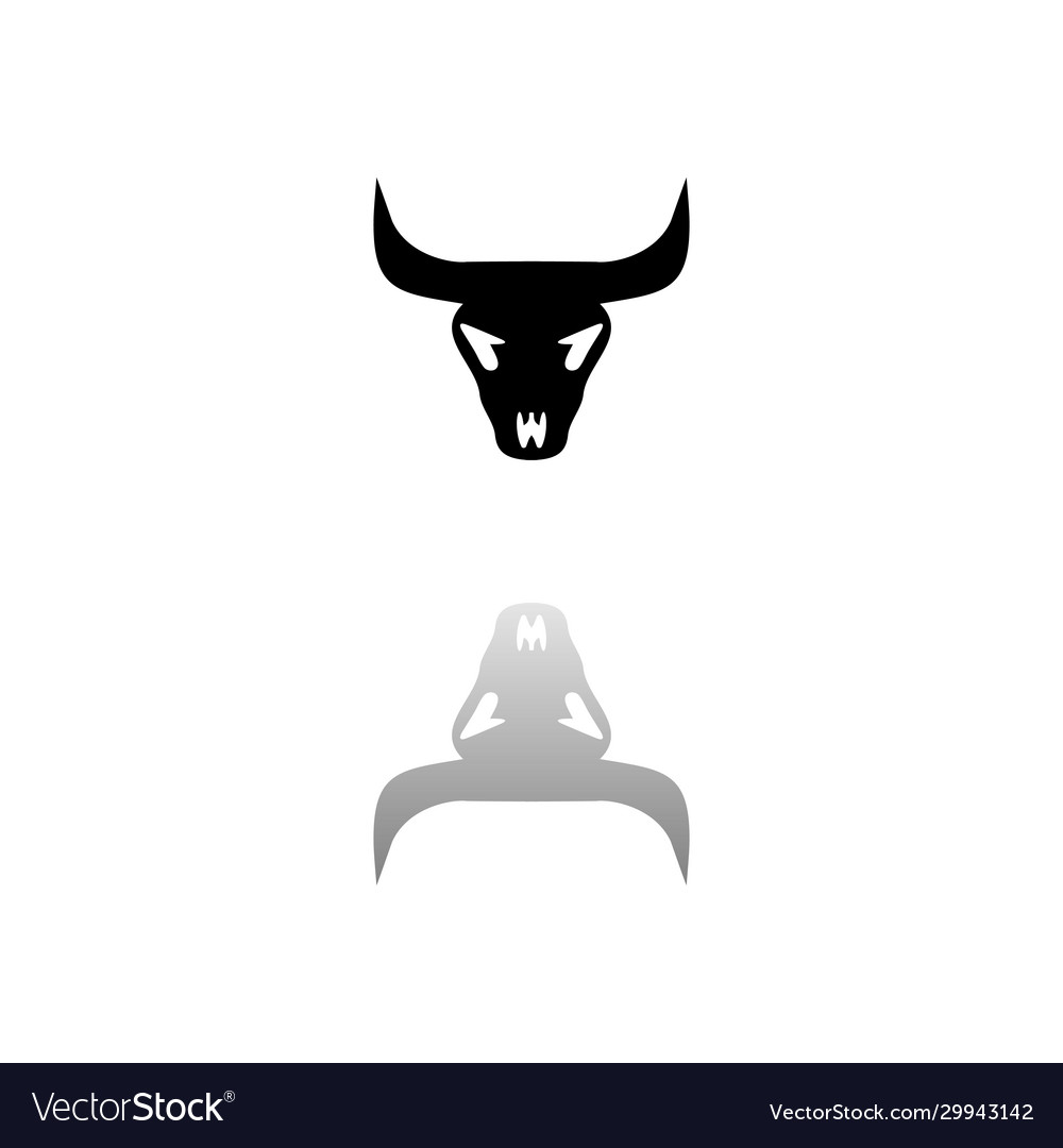 Bull skull icon flat