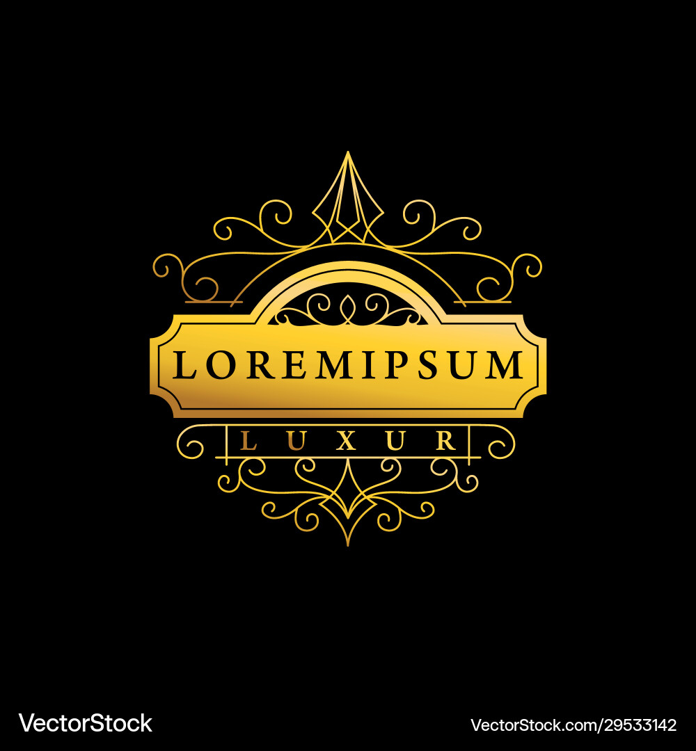 Gold elegant ornament logo design ready to use Vector Image