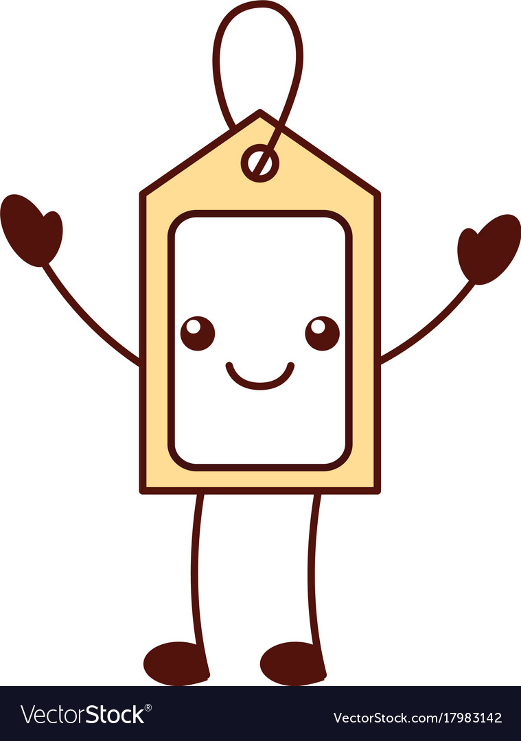 kawaii price tag coupon buy blank market design vector image