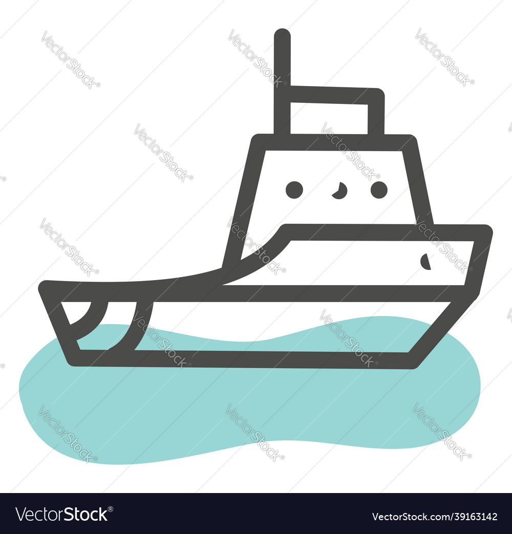 Modern ship on a white background Royalty Free Vector Image