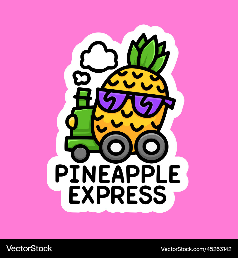 Pineapple express cannabis strain sign marijuana Vector Image