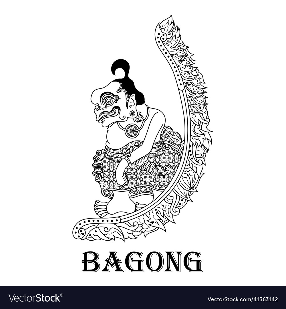 wayang-kulit-bagong-character-in-entangle-style-vector-image