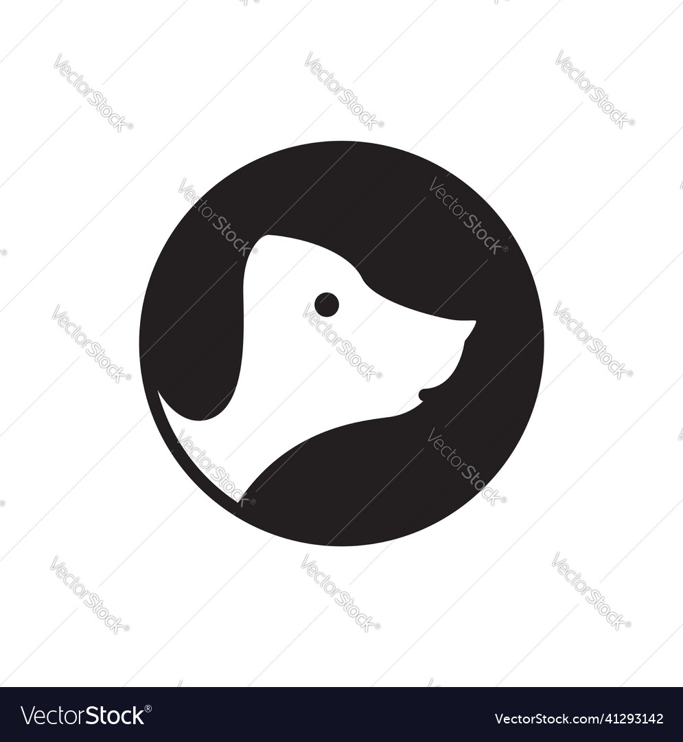 White face side view dog logo design graphic