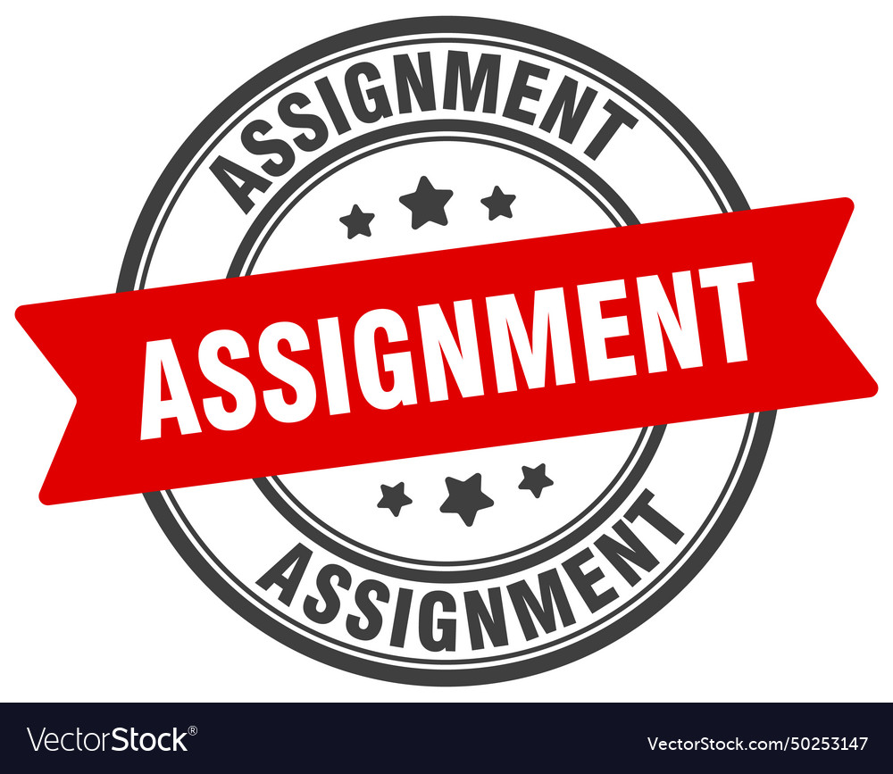 Assignment stamp label on transparent Royalty Free Vector