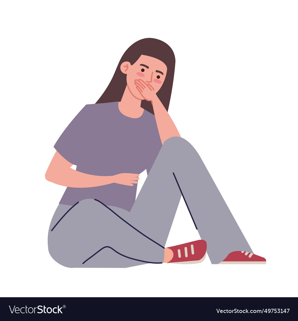 Bulimia woman disease Royalty Free Vector Image