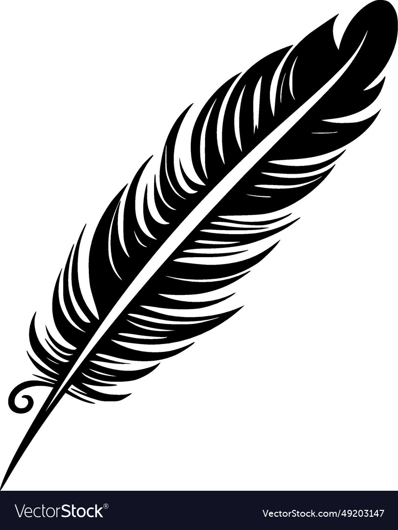 Feather - black and white Royalty Free Vector Image