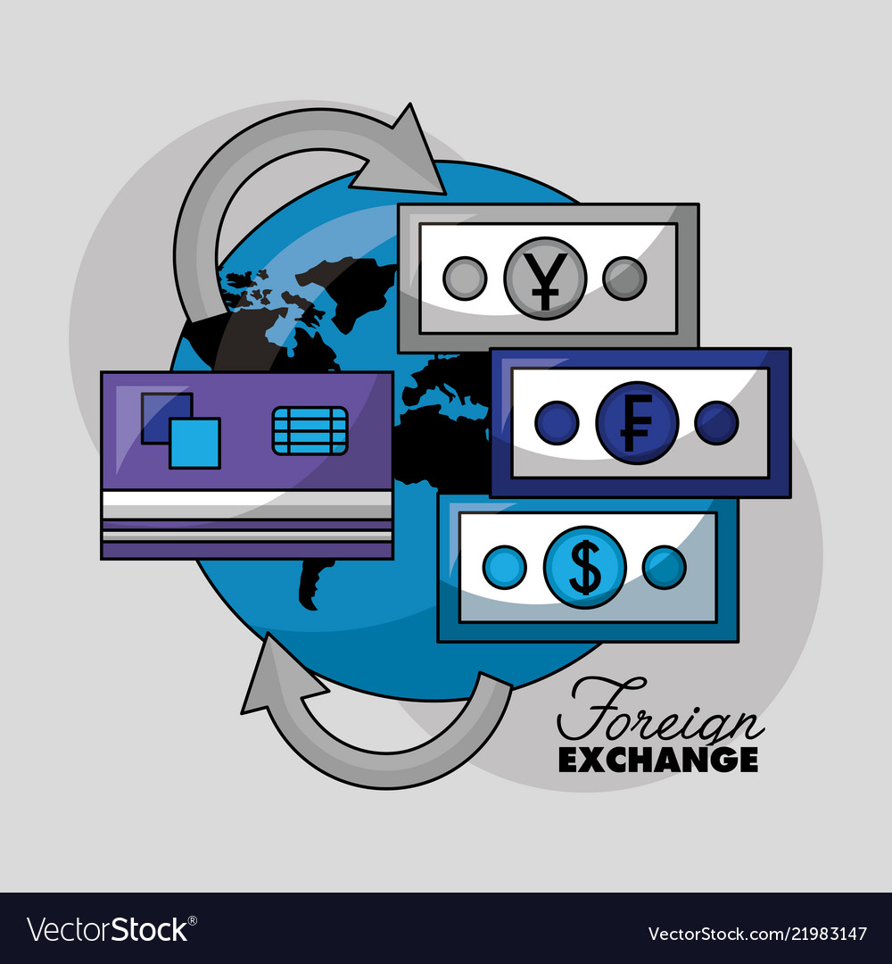 Foreign exchange card Royalty Free Vector Image