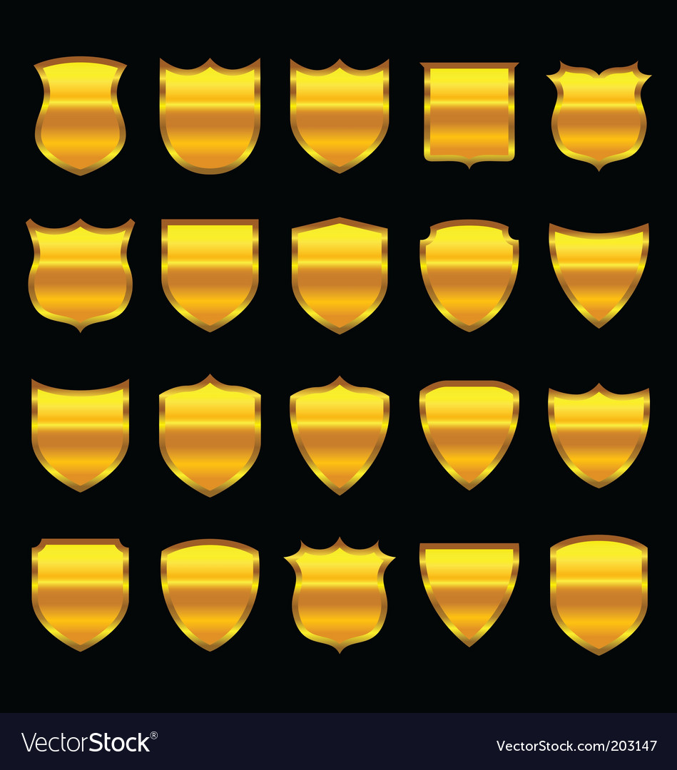 Gold badges Royalty Free Vector Image - VectorStock
