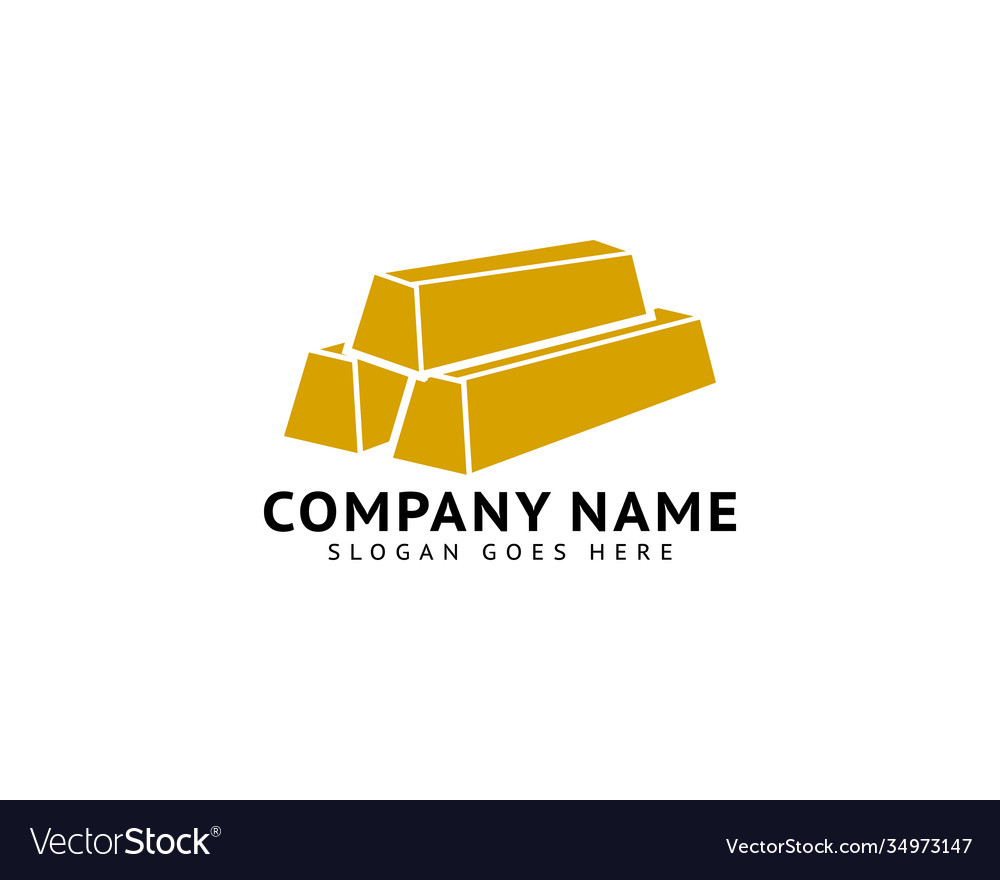 Gold bars logo design concept Royalty Free Vector Image