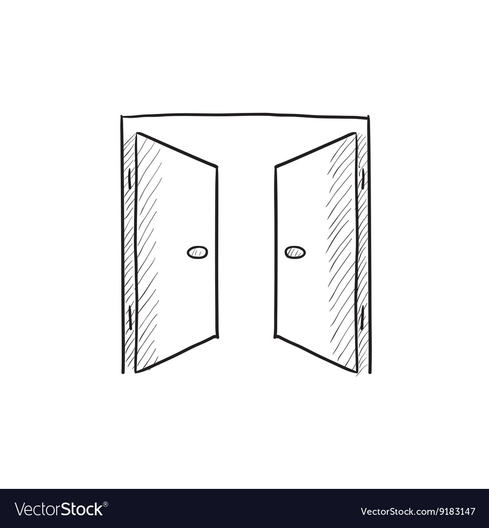 Open Doors Sketch Icon Royalty Free Vector Image