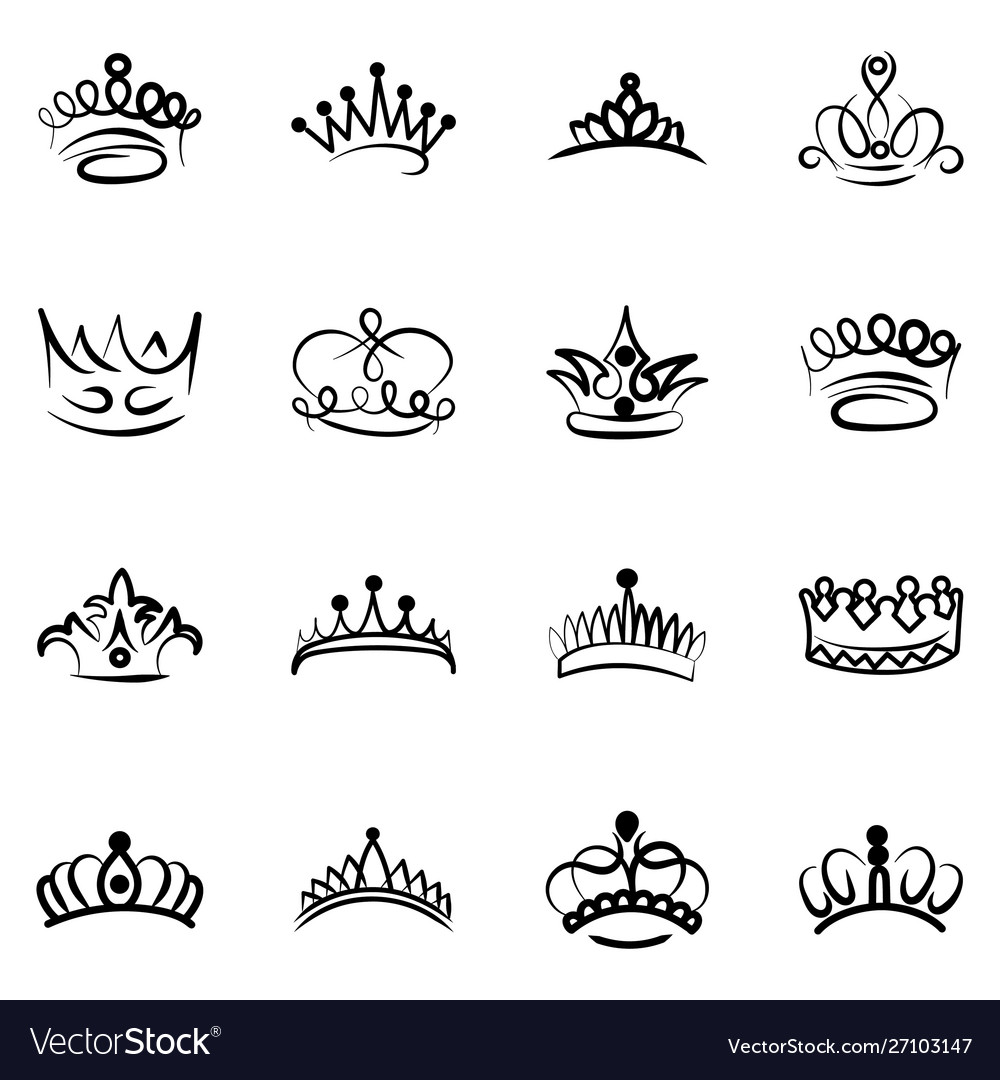 Royal Crown Drawing Pack Royalty Free Vector Image